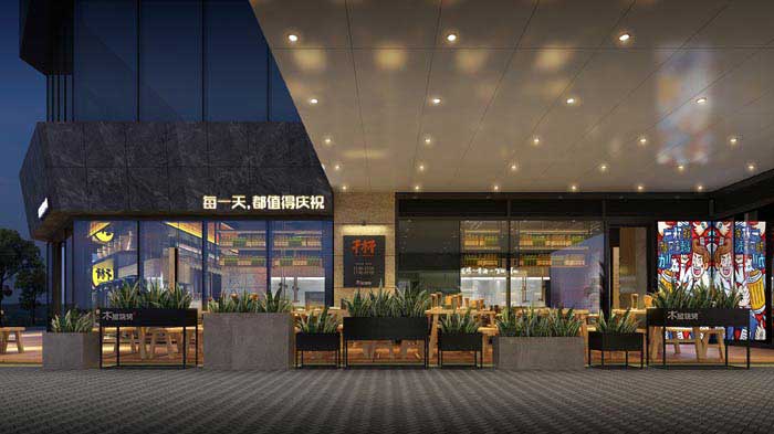 280m2鄭州牛排餐廳設(shè)計效果圖